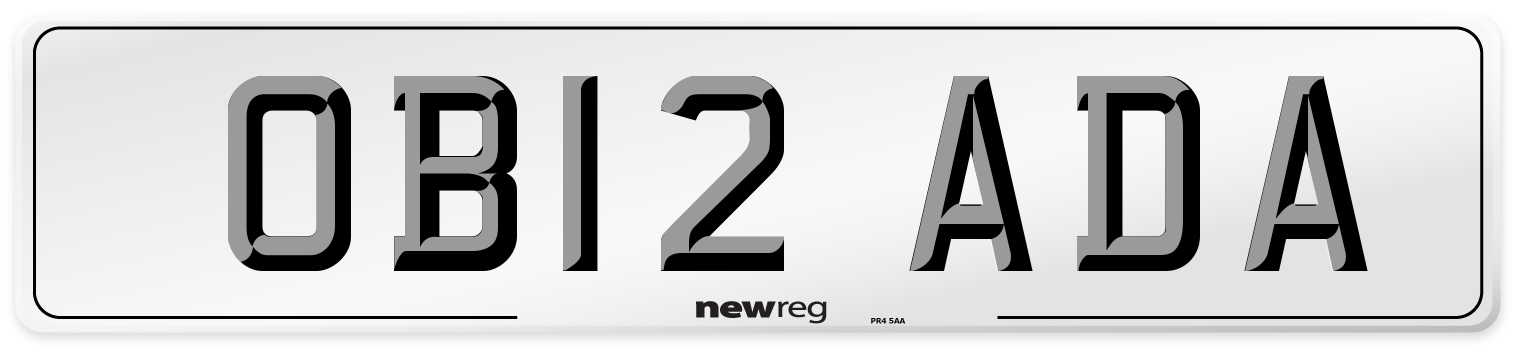 OB12 ADA Number Plate from New Reg